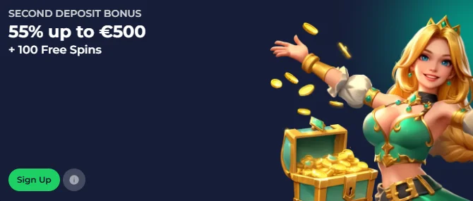 second deposit bonus and 100 free spins